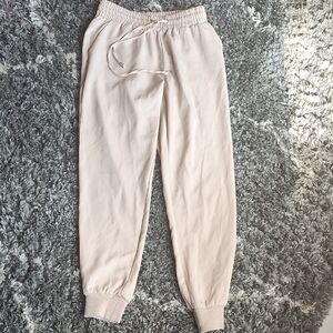 Revamped Beige Elastic Waist Pants